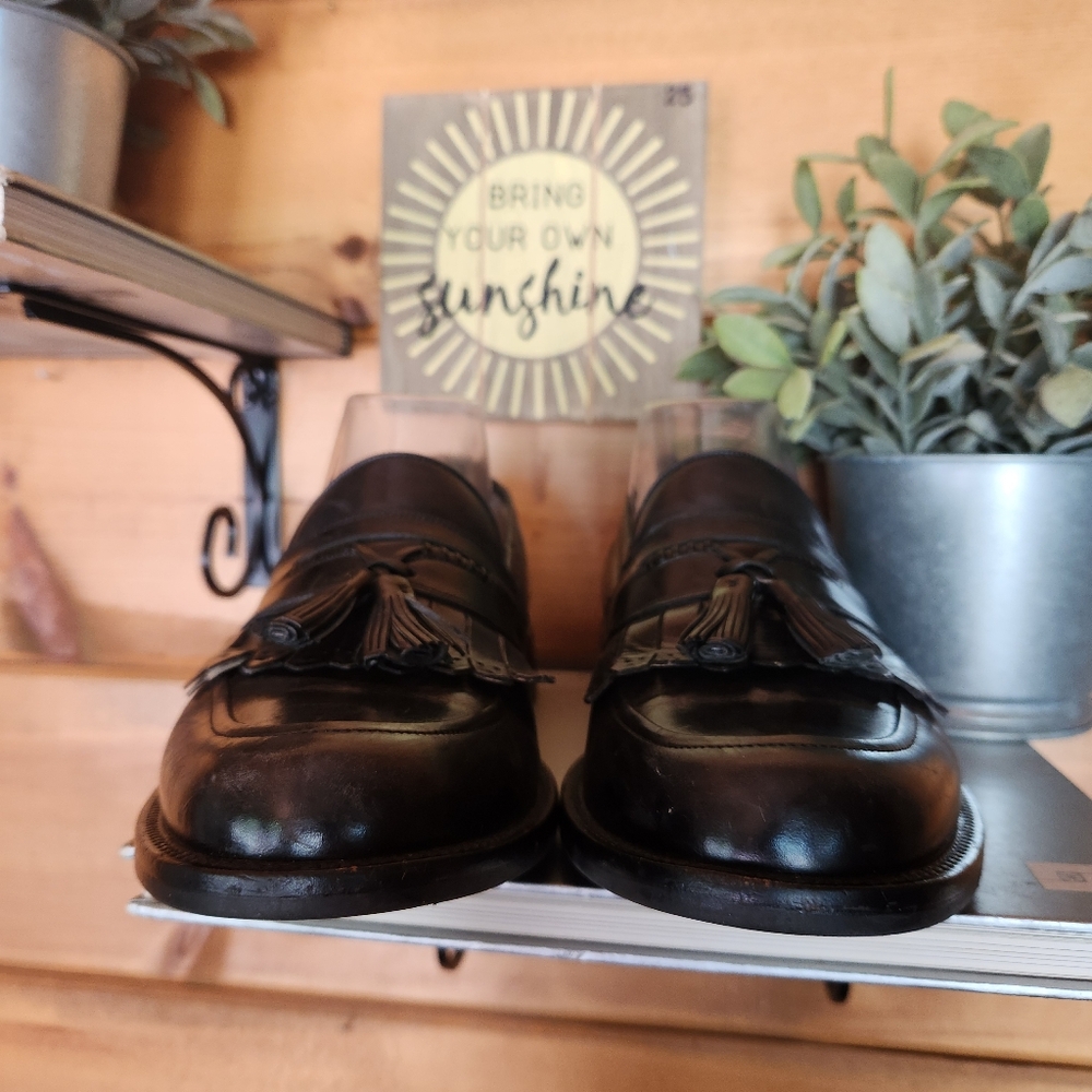 Johnston & Murphy Signature Series Black Leather Shoe Kiltie Tassel Loafer Sz 8M - Picture 5 of 11